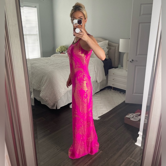 Lilly Pulitzer Franconia 100% Silk Embellished Dress Silk Embroidery - Picture 9 of 16